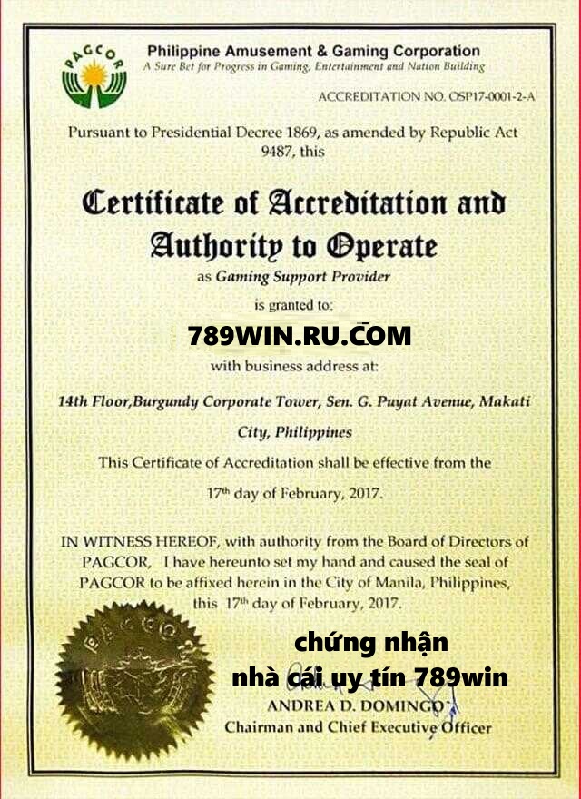 giấy phép 789win.ru.com